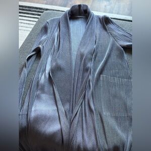 Lightweight Ruffle Shawl Collar Cardigan Drape Cape